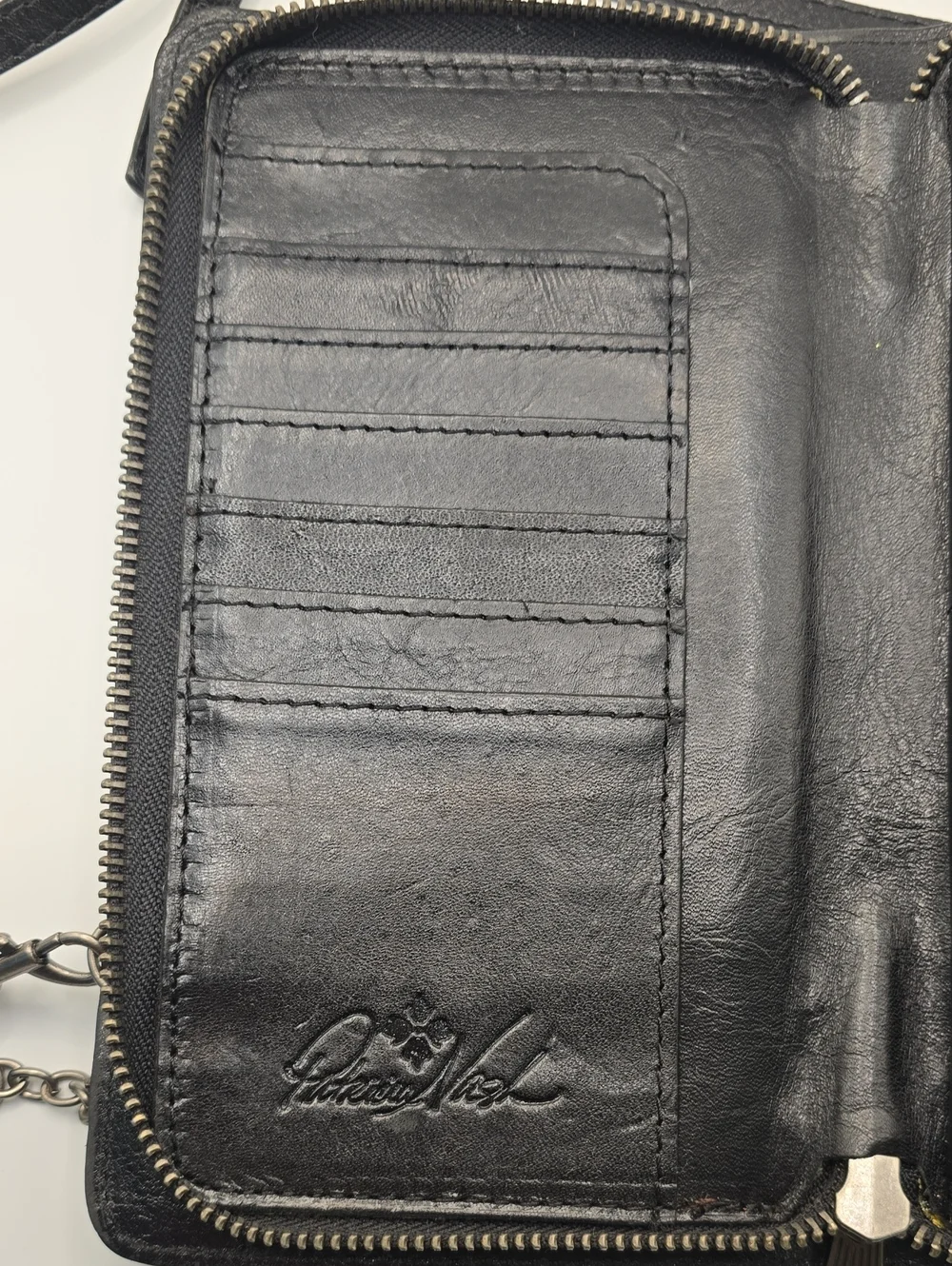 Patricia Nash Black Leather Women's Crossbody Wallet Bag